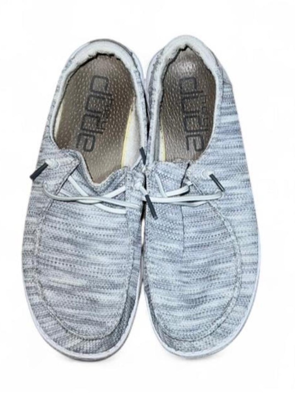Heydude Women’s Glacier Grey and White Wendy Sox Slip On Loafers US Size 9 - Picture 4 of 6
